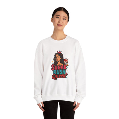Sugar Rush Queen Crewneck Sweatshirt | Fun Gift for Dessert Lovers, Birthday Celebration, Casual Wear, Unique Apparel, Cozy Loungewear
