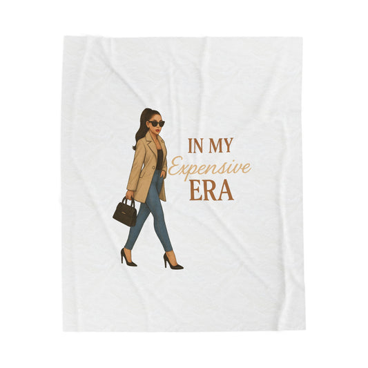 Chic Velveteen Plush Blanket, Cozy Throw for Fashion Lovers, Modern Home Decor, Gift for Her, Stylish Blanket with Quote
