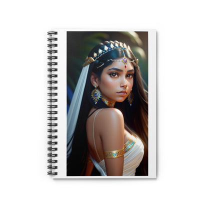 Mystical Jewel Princess Spiral Notebook — Exotic Goddess Portrait Ruled Journal