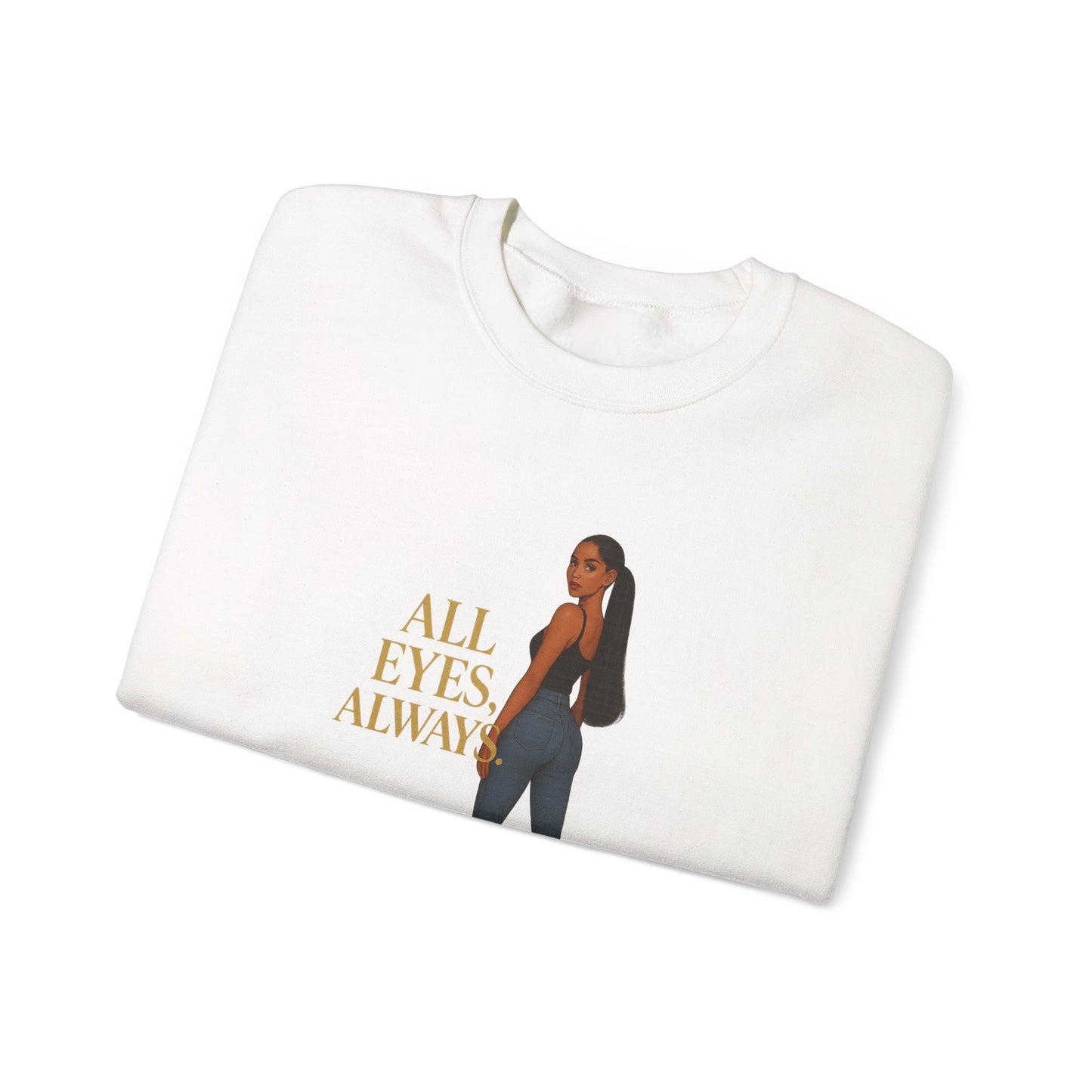 Chic All Eyes Crewneck Sweatshirt, Stylish Unisex Sweatshirt, Fashion Trendy Apparel, Cozy Layering Piece, Ideal Gift for Her