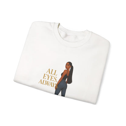 Chic All Eyes Crewneck Sweatshirt, Stylish Unisex Sweatshirt, Fashion Trendy Apparel, Cozy Layering Piece, Ideal Gift for Her