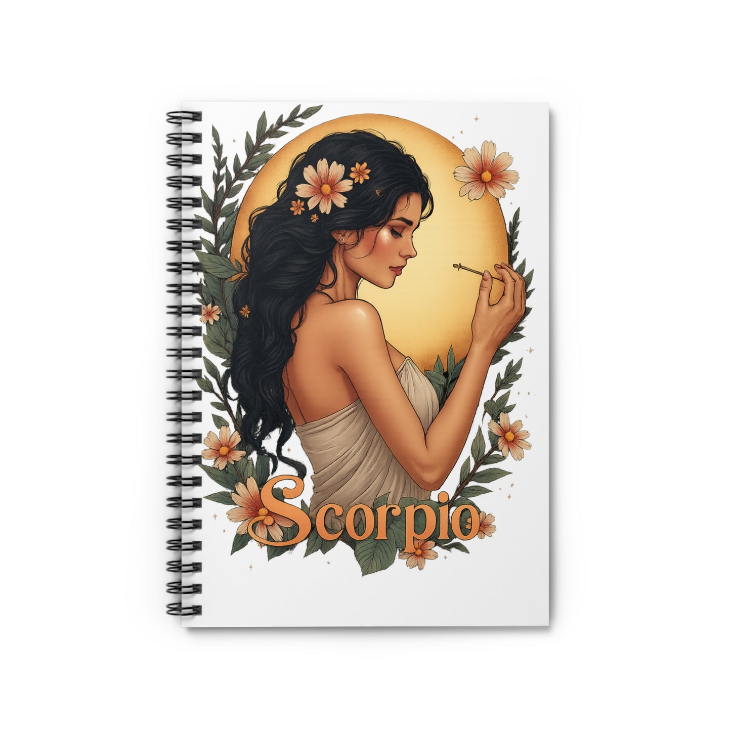 Scorpio Spiral Notebook — Floral Astrology Journal