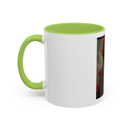 Floral Goddess Accent Coffee Mug — Boho Floral Portrait 11/15oz