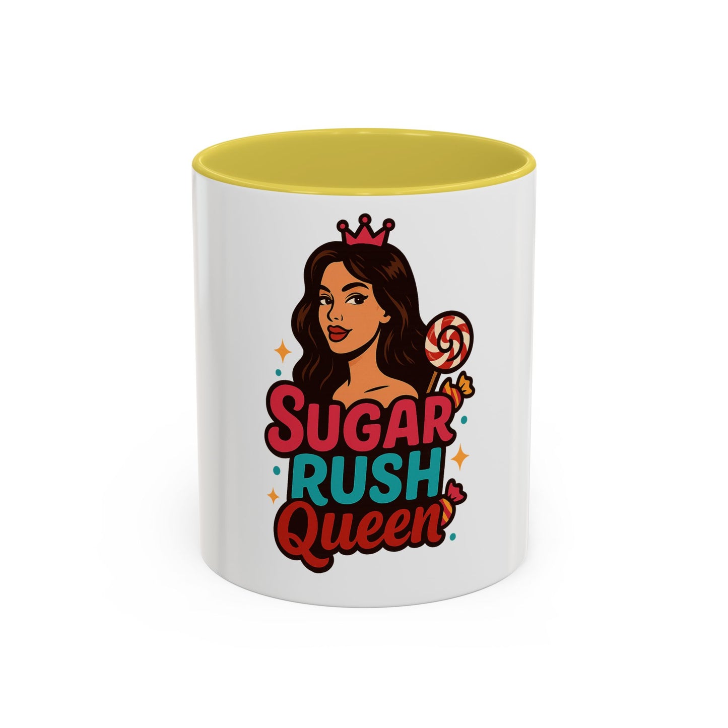 Colorful Sugar Rush Queen Mug, Fun Gift for Sweet Lovers, Cute Coffee Cup, Birthday, Celebration, Drinkware