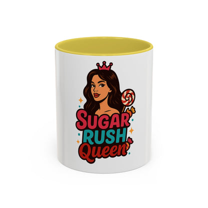 Colorful Sugar Rush Queen Mug, Fun Gift for Sweet Lovers, Cute Coffee Cup, Birthday, Celebration, Drinkware