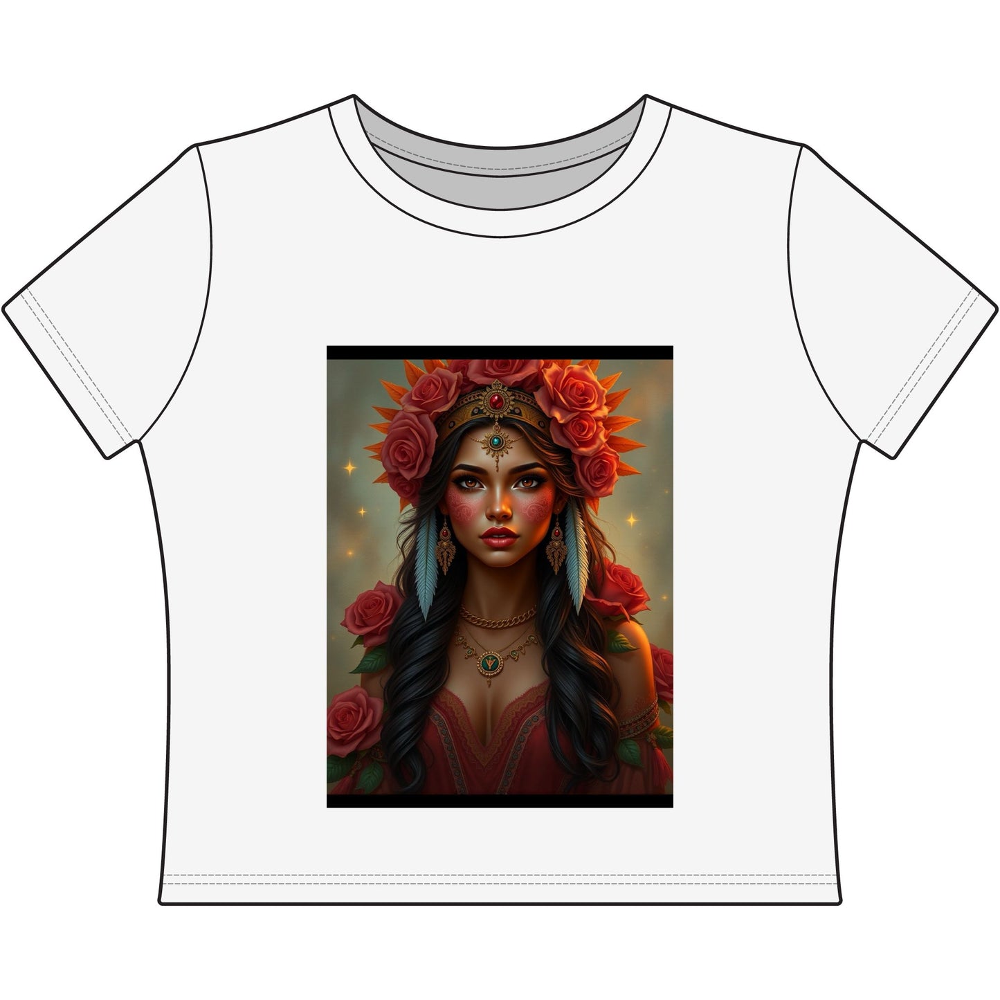 Floral Goddess Crop Tee