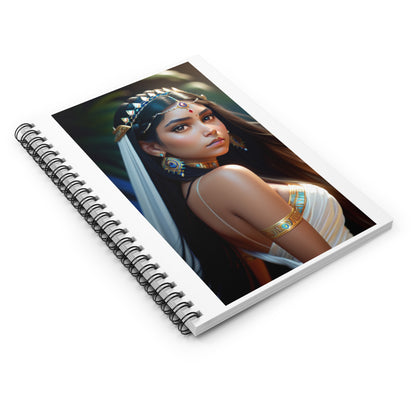 Mystical Jewel Princess Spiral Notebook — Exotic Goddess Portrait Ruled Journal