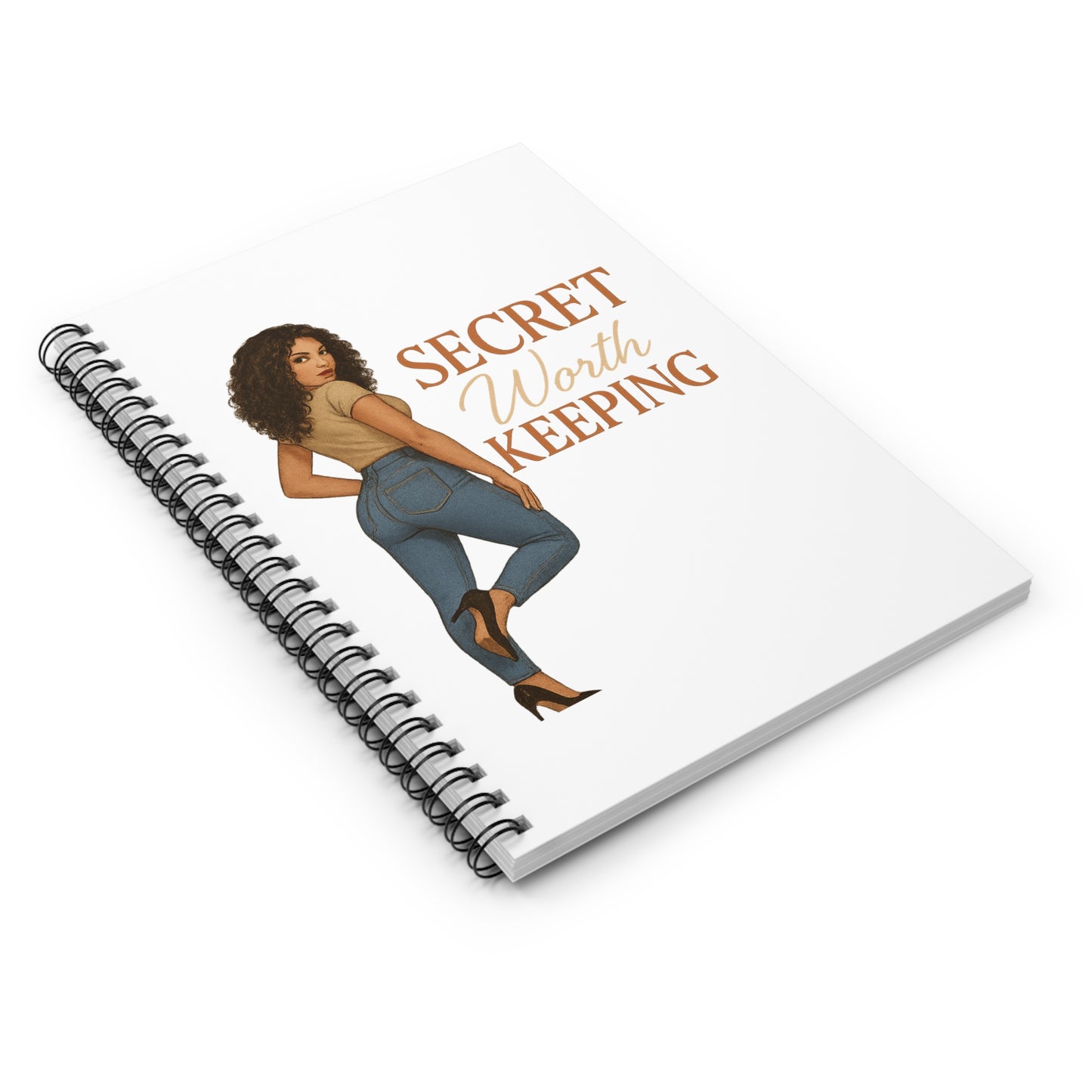 Chic Spiral Notebook - Secret Worth Keeping, Inspirational Journal, Gift for Her, Teen Journal, Stylish Notepad
