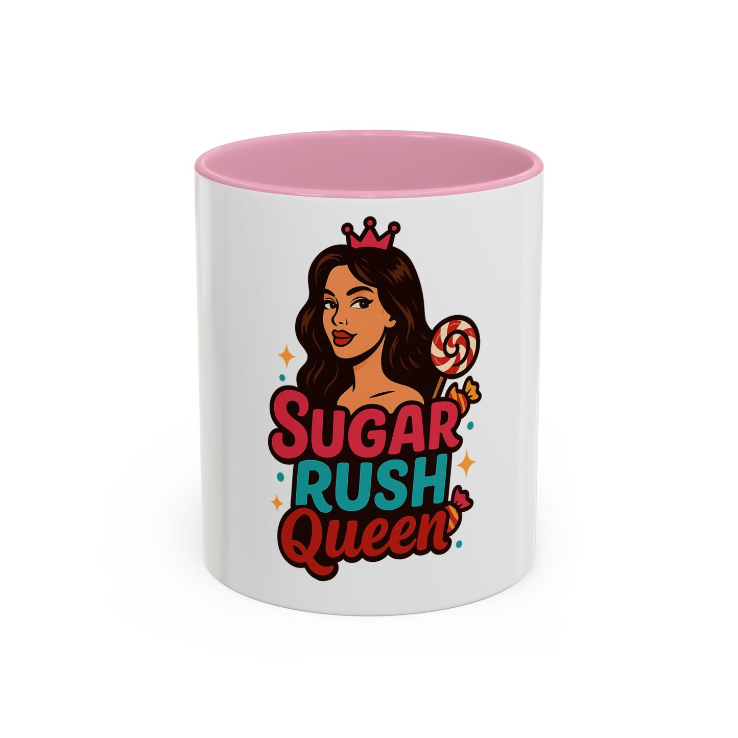 Colorful Sugar Rush Queen Mug, Fun Gift for Sweet Lovers, Cute Coffee Cup, Birthday, Celebration, Drinkware