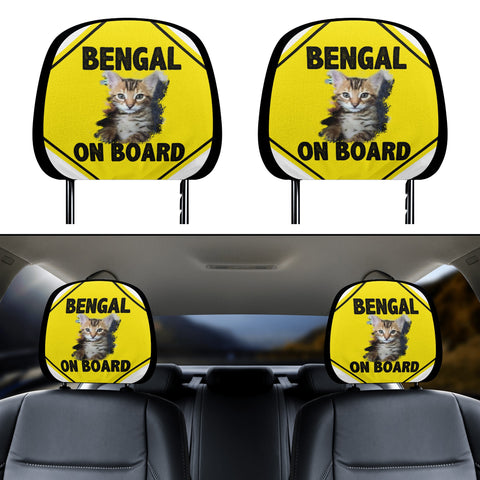 Bengal on Board Car Headrest Covers