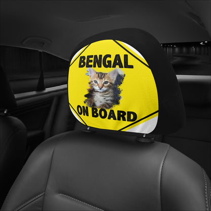 Bengal on Board Car Headrest Covers