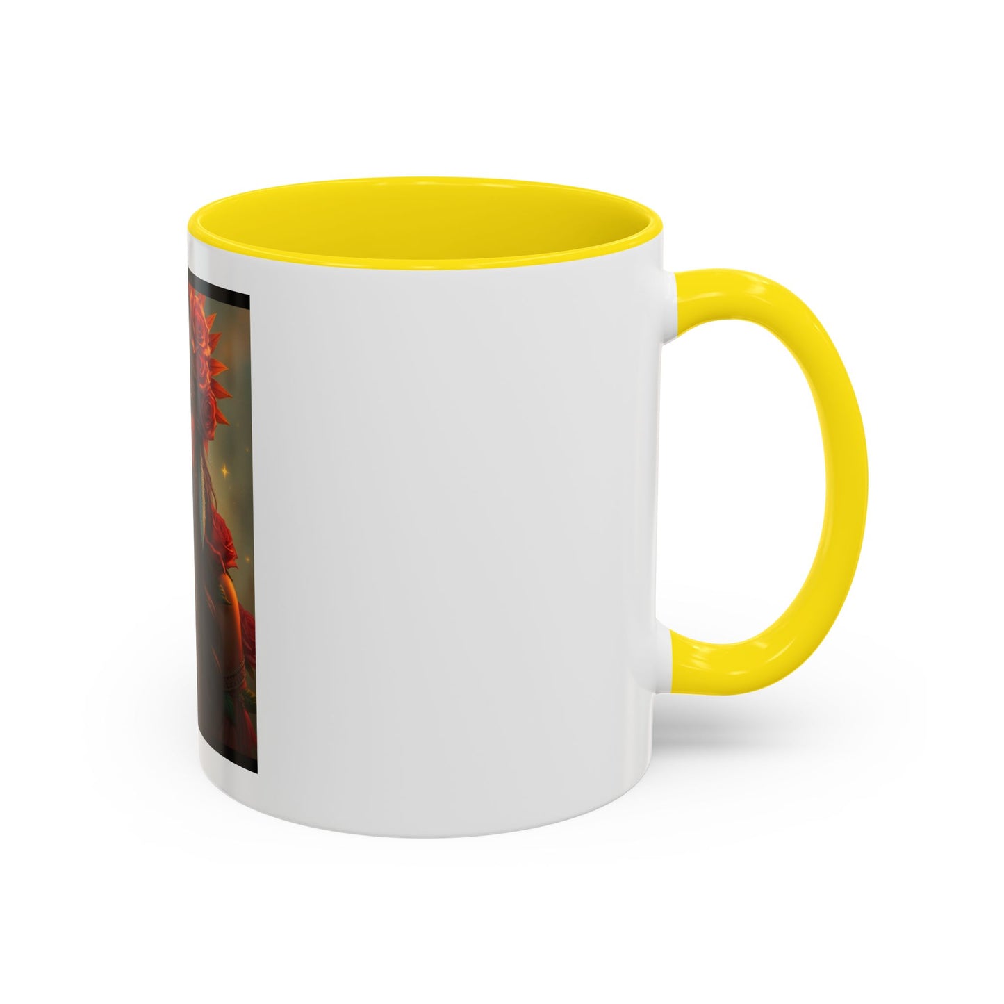 Floral Goddess Accent Coffee Mug — Boho Floral Portrait 11/15oz