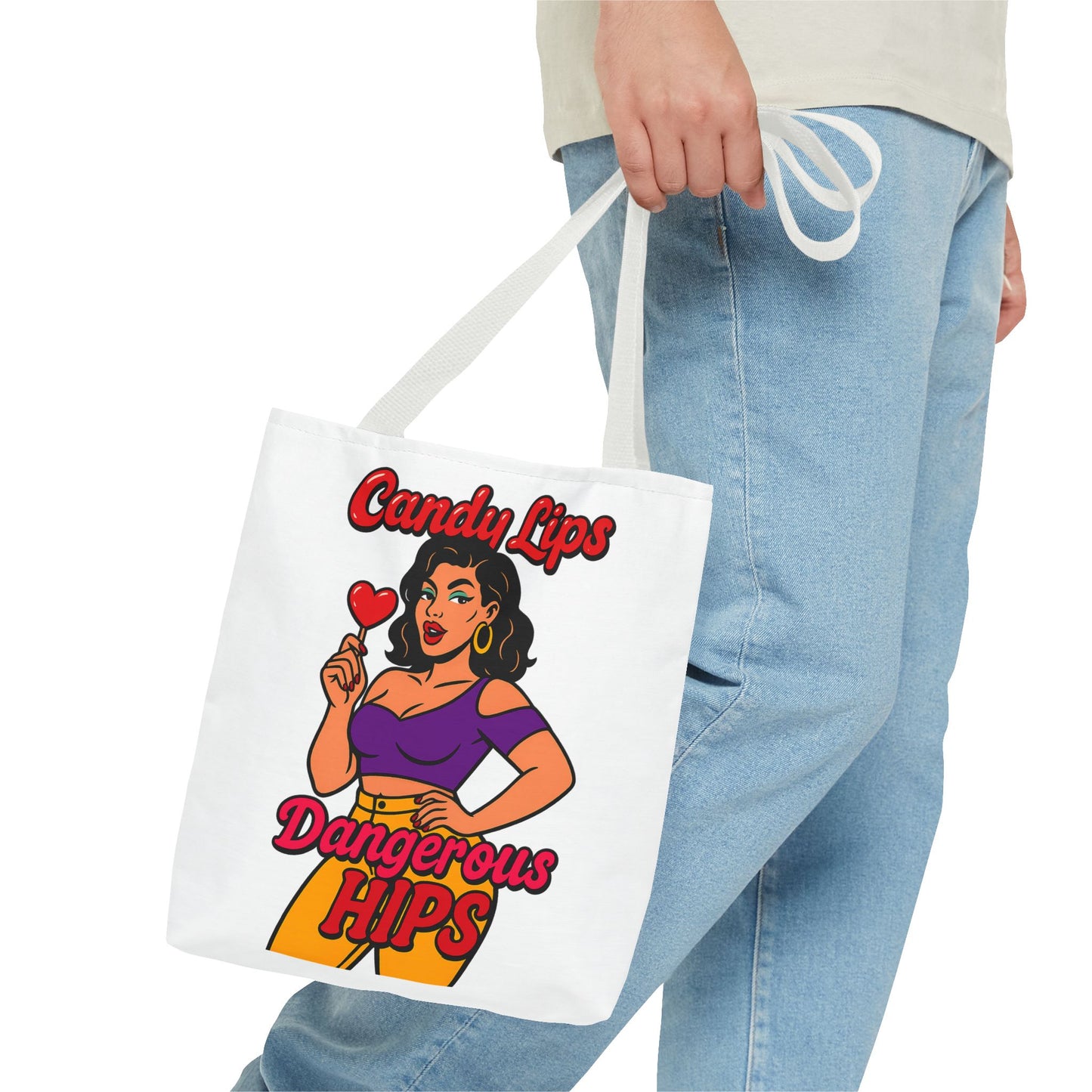 Vintage Pin-Up Style Tote Bag, Fun Summer Tote, Retro Handbag, Gift for Her, Stylish Grocery Bag, Cute Everyday Bag