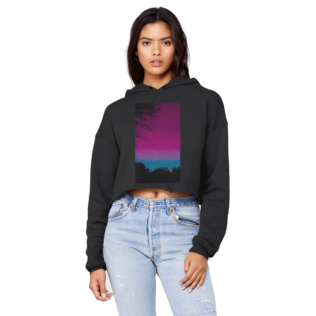 Twilight Cropped Raw Edge Boyfriend Hoodie