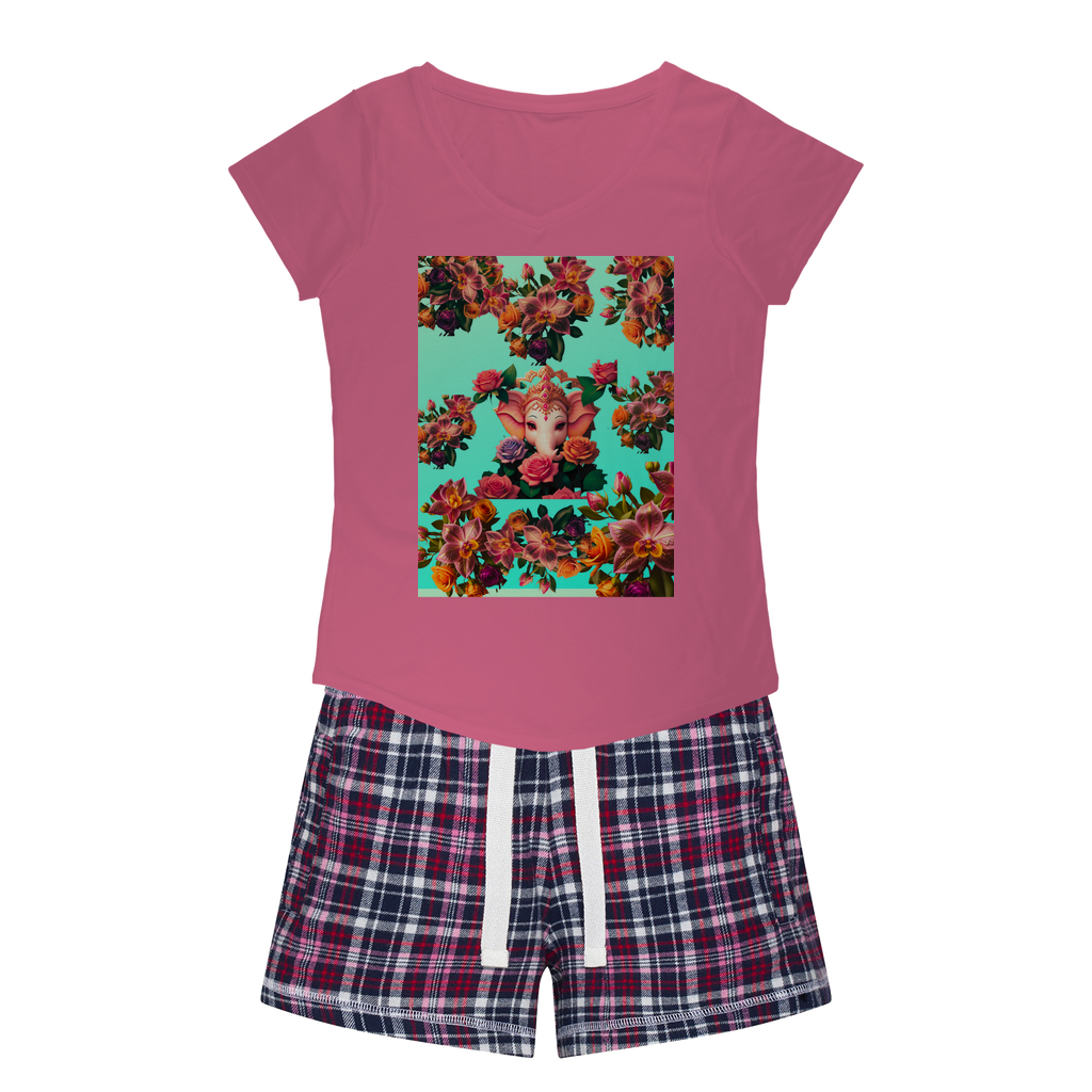 Harmonious Women's Sleepy Tee and Flannel Short