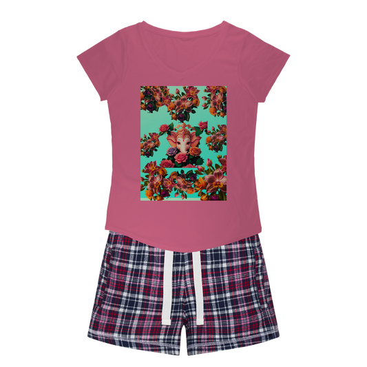 Harmonious Women's Sleepy Tee and Flannel Short