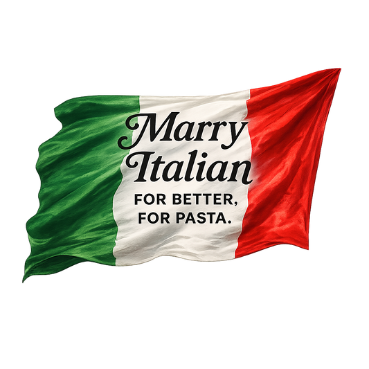 Women's Ringer Tee - "Marry Italian for Better, For Pasta" Flag Graphic