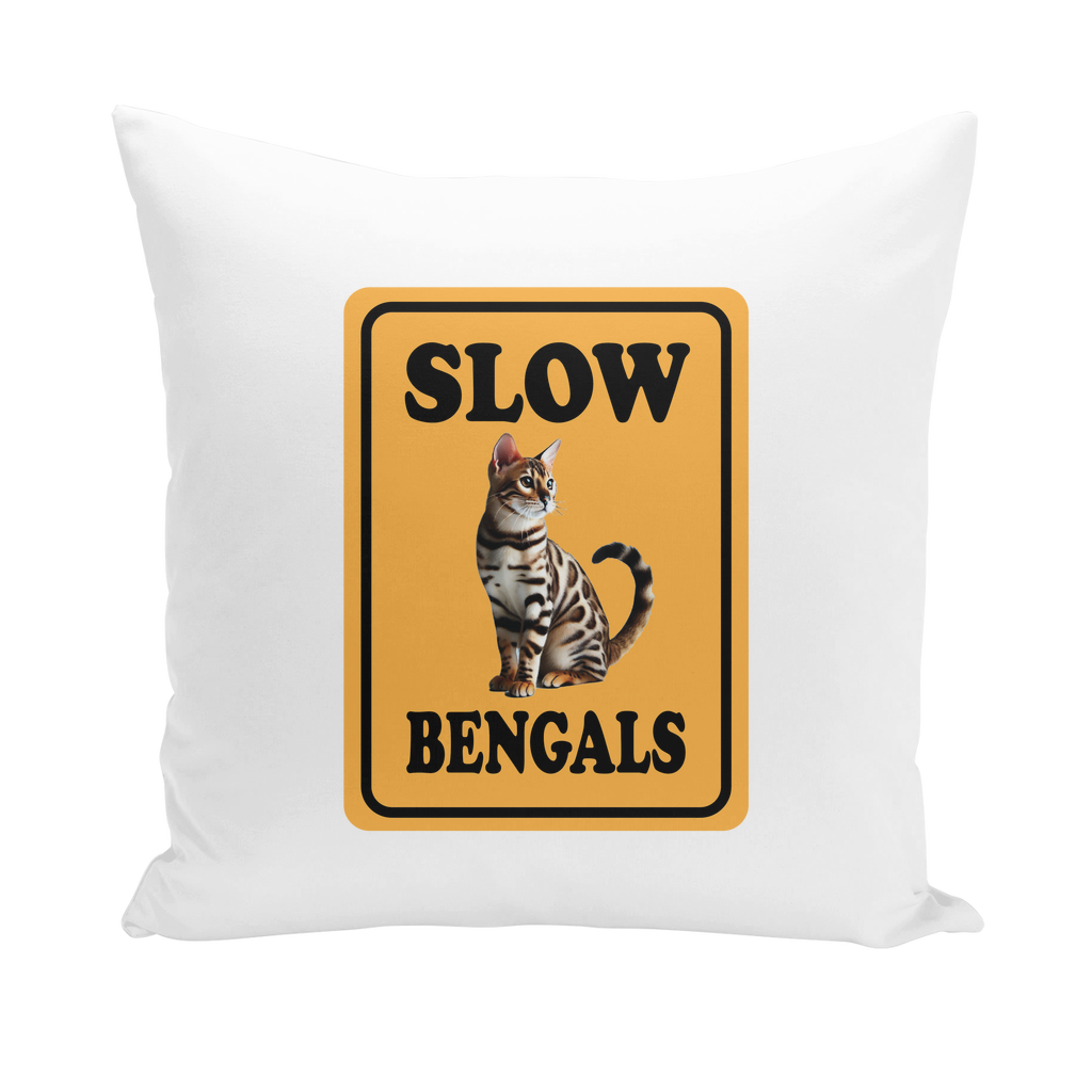 slow bengals Throw Pillows