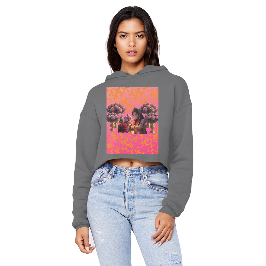 Best Friend Cropped Raw Edge Boyfriend Hoodie