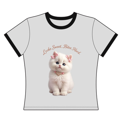 Looks Sweet. Bites Hard Women's Ringer Tee