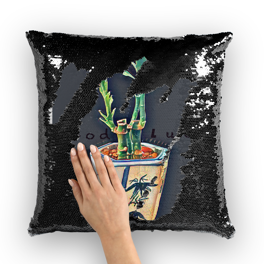 Good Luck Sequin Cushion Cover