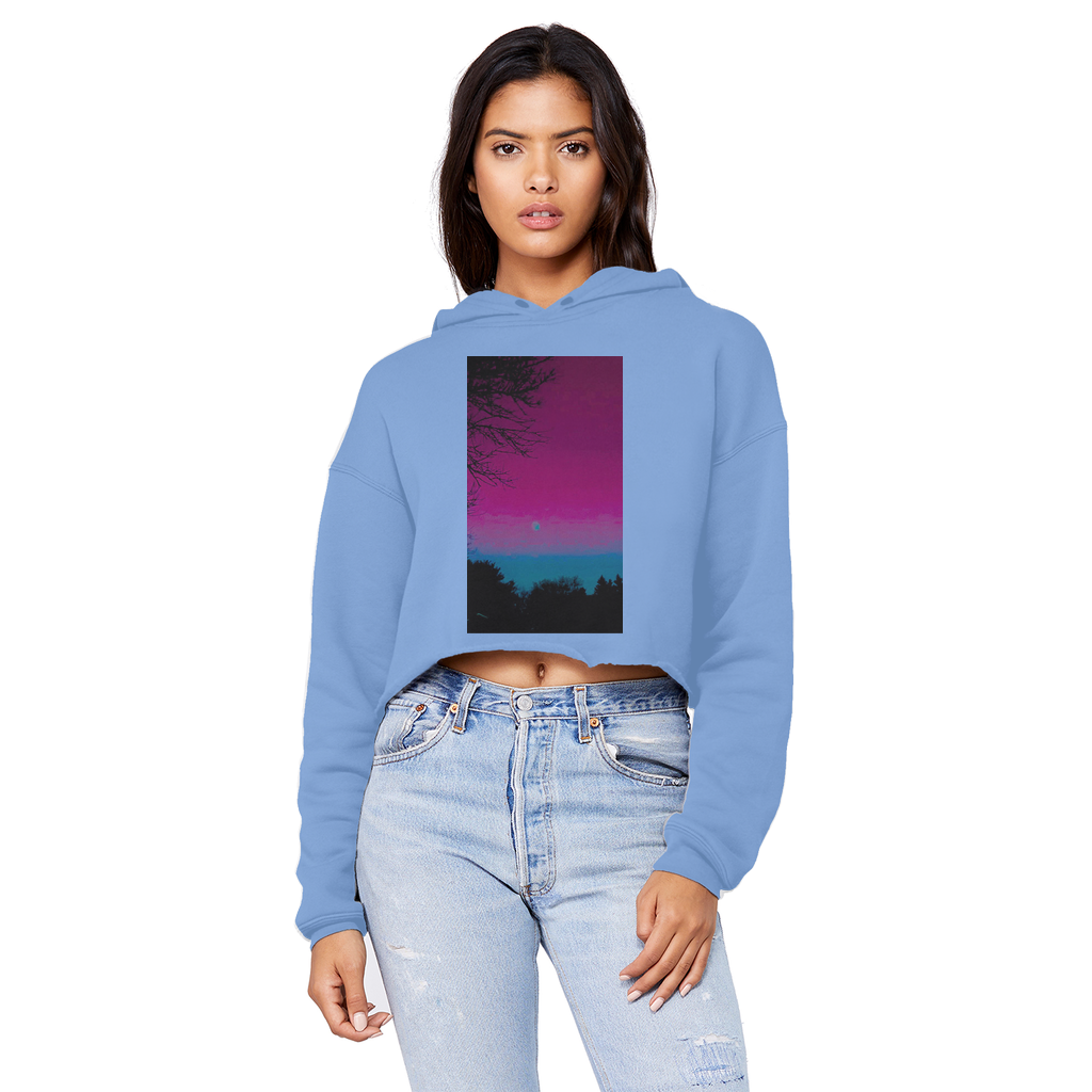 Twilight Cropped Raw Edge Boyfriend Hoodie