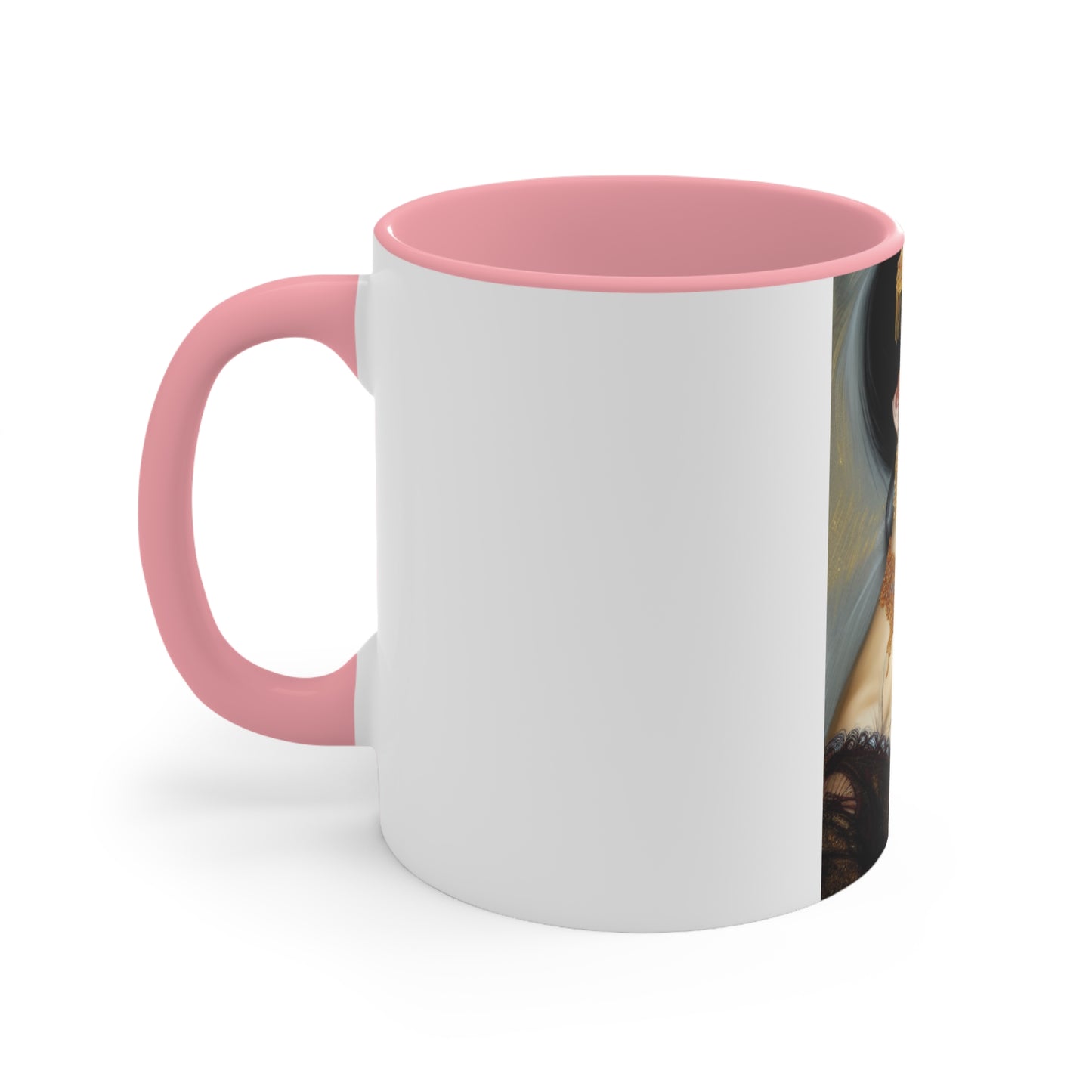 Eve Portrait Ceramic Coffee Cup with Pink Interior