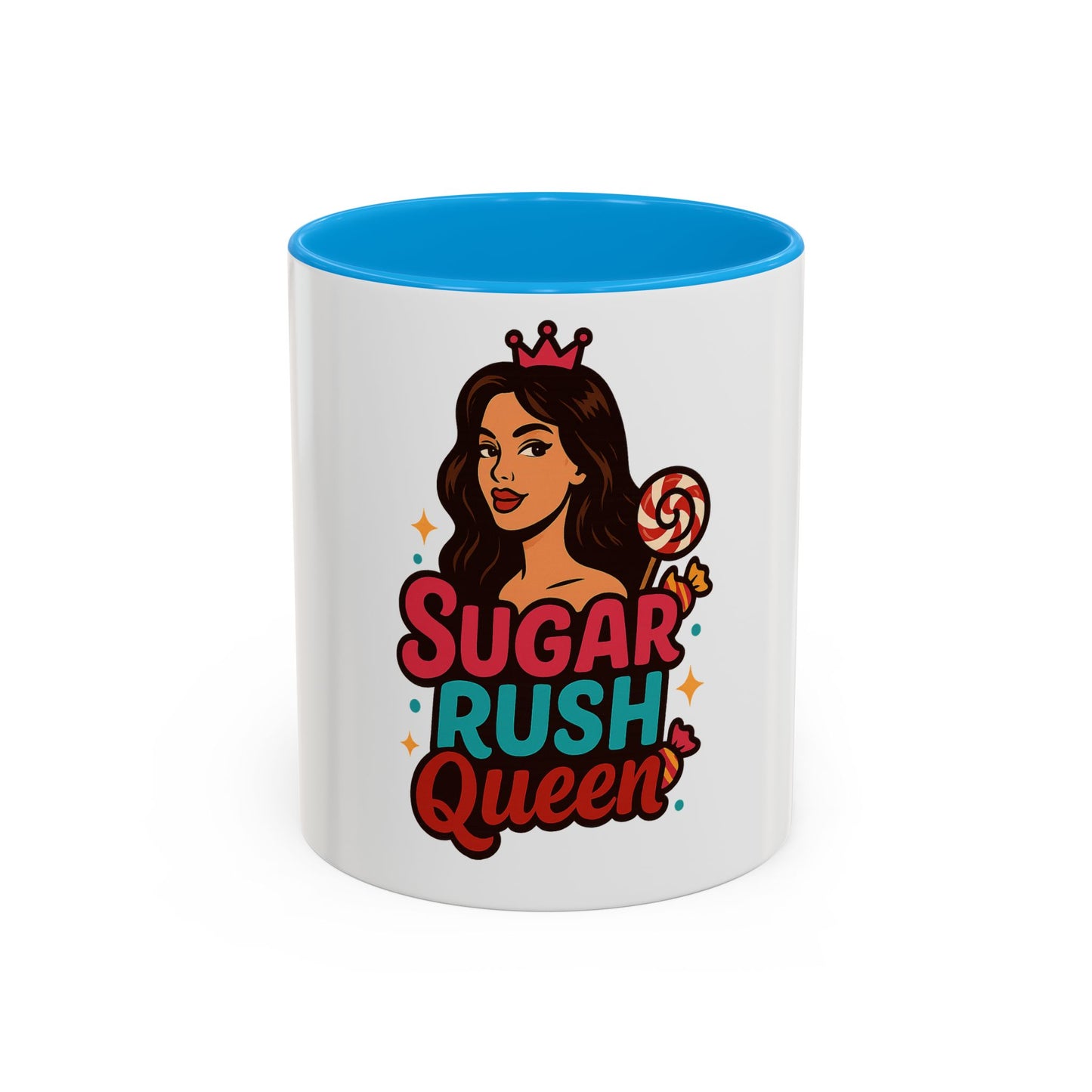 Colorful Sugar Rush Queen Mug, Fun Gift for Sweet Lovers, Cute Coffee Cup, Birthday, Celebration, Drinkware
