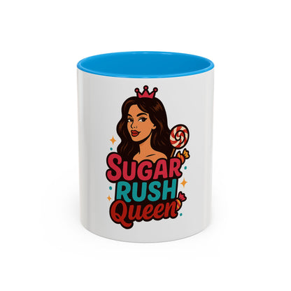 Colorful Sugar Rush Queen Mug, Fun Gift for Sweet Lovers, Cute Coffee Cup, Birthday, Celebration, Drinkware
