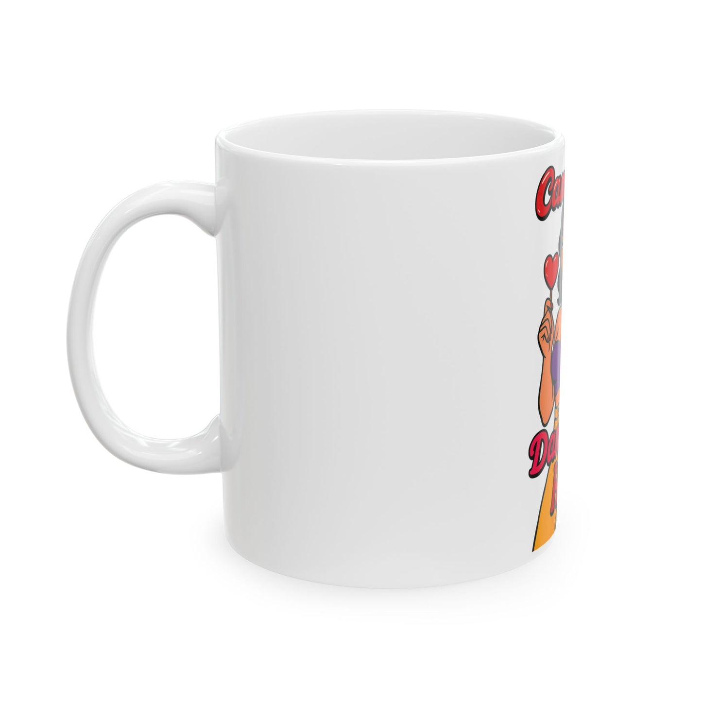 Candy Lips Dangerous Hips Ceramic Mug - Fun Coffee Cup for Gifts, Birthday, Humor, Kitchen Decor, Retro Style