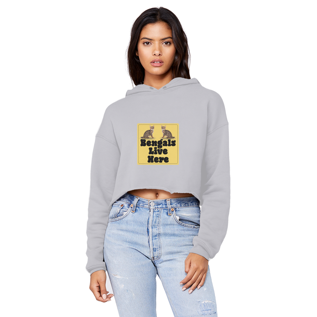 Bengals Cropped Raw Edge Boyfriend Hoodie