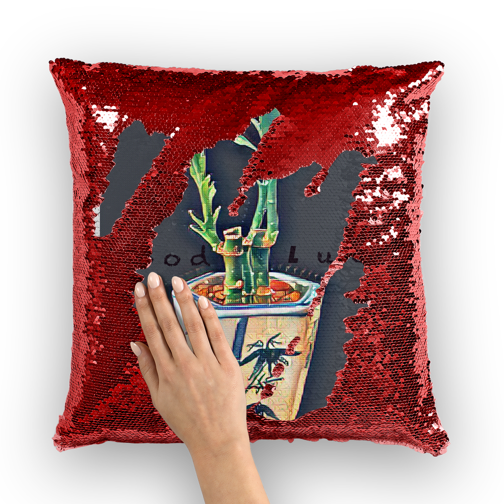 Good Luck Sequin Cushion Cover