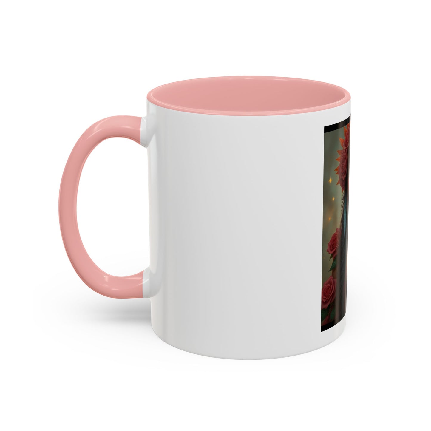 Floral Goddess Accent Coffee Mug — Boho Floral Portrait 11/15oz