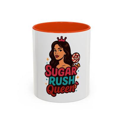 Colorful Sugar Rush Queen Mug, Fun Gift for Sweet Lovers, Cute Coffee Cup, Birthday, Celebration, Drinkware