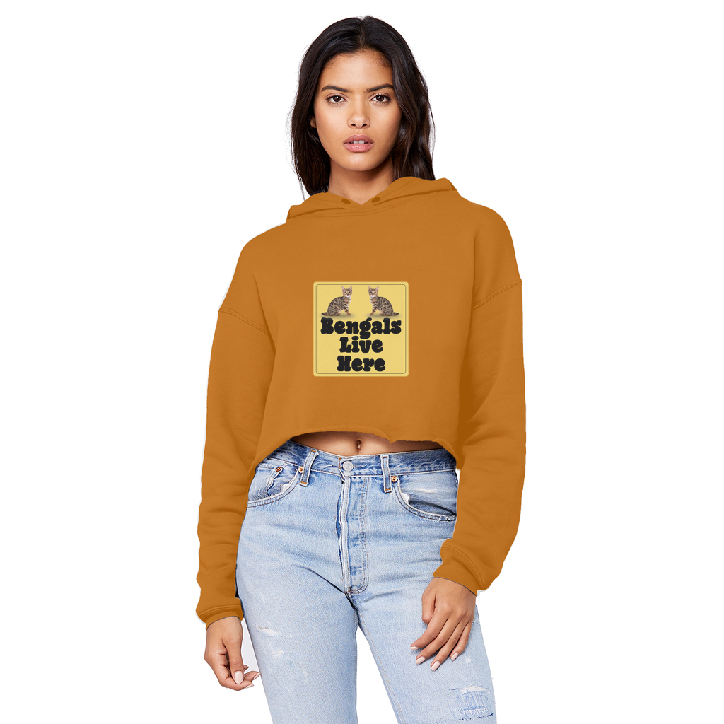 Bengals Cropped Raw Edge Boyfriend Hoodie