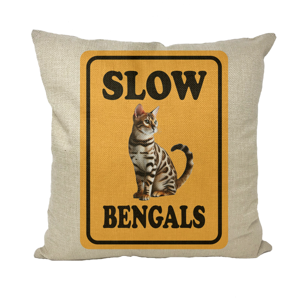 slow bengals Throw Pillows