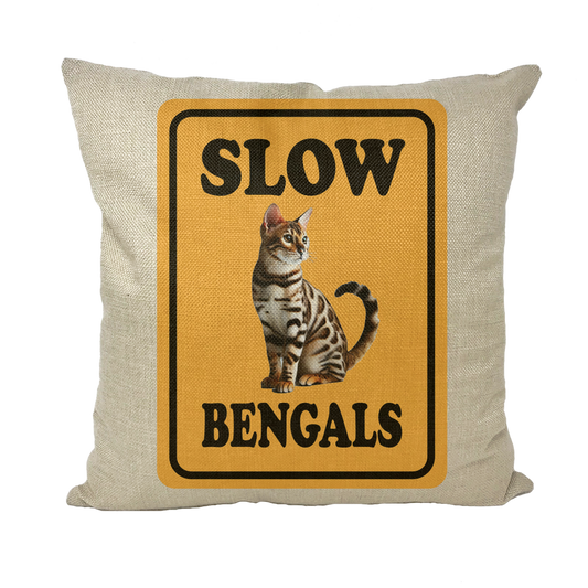 slow bengals Throw Pillows