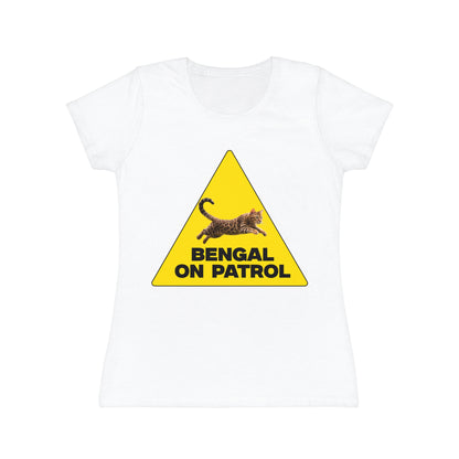 Bengal On Patrol Women's T-Shirt — Cute Warning Sign Cat Tee
