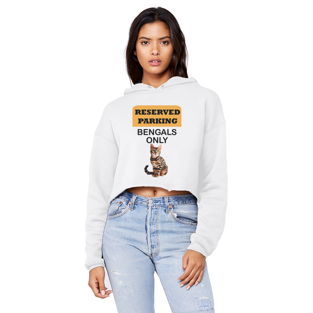 Bengals only Cropped Raw Edge Boyfriend Hoodie