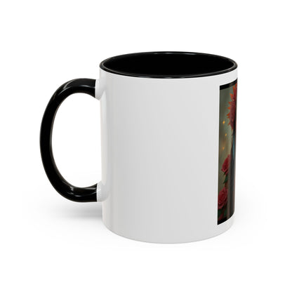 Floral Goddess Accent Coffee Mug — Boho Floral Portrait 11/15oz