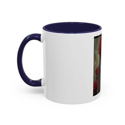 Floral Goddess Accent Coffee Mug — Boho Floral Portrait 11/15oz
