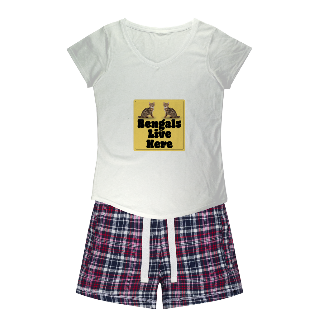 Bengals Women's Sleepy Tee and Flannel Short