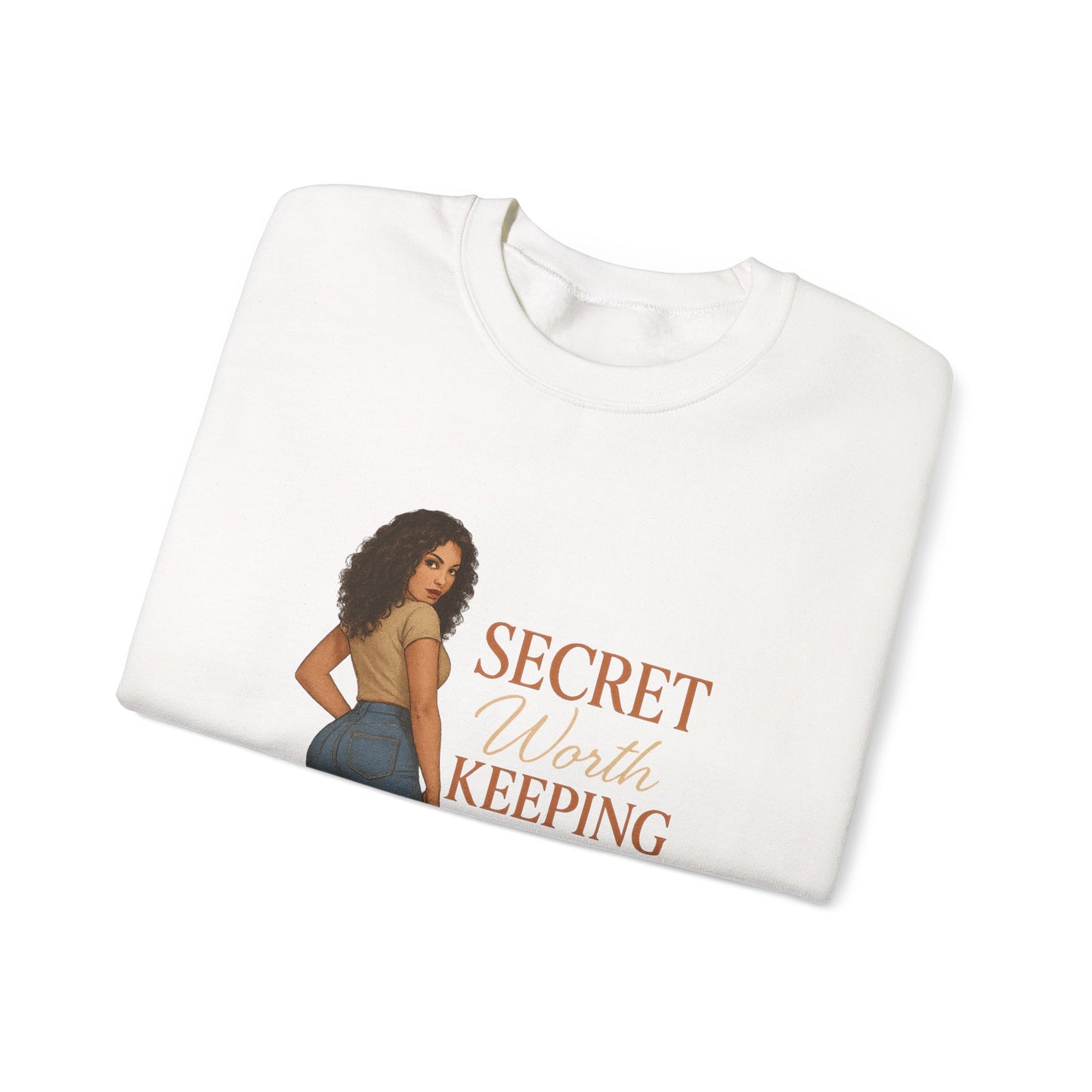 Secret Worth Keeping Crewneck Sweatshirt for Confident Women, Cozy Gift for Her, Stylish Casual Wear, Perfect for Gifting