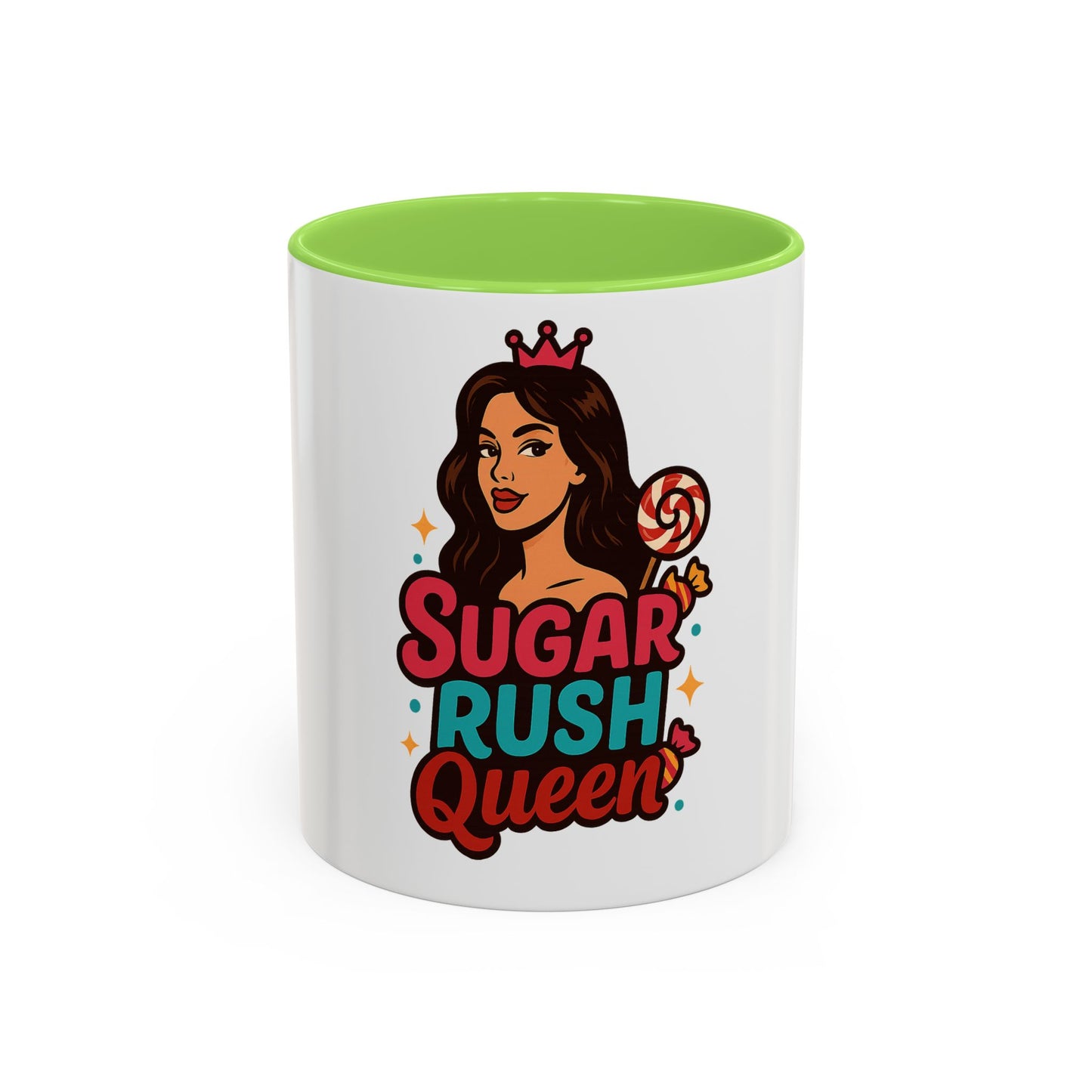 Colorful Sugar Rush Queen Mug, Fun Gift for Sweet Lovers, Cute Coffee Cup, Birthday, Celebration, Drinkware