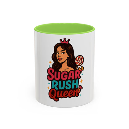 Colorful Sugar Rush Queen Mug, Fun Gift for Sweet Lovers, Cute Coffee Cup, Birthday, Celebration, Drinkware