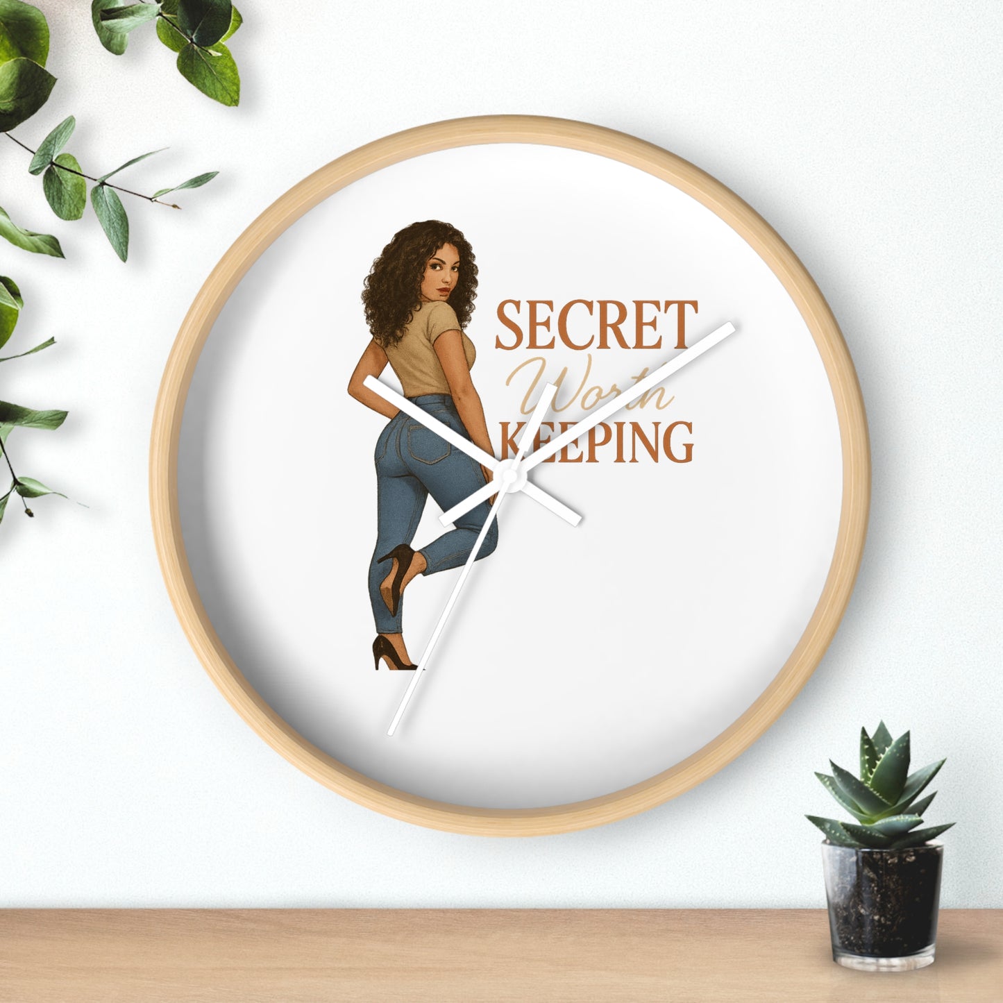 Stylish Secret Keeping Wall Clock, Home Decor, Time Management, Unique Gift, Modern Office Decor, Trendy Wall Art