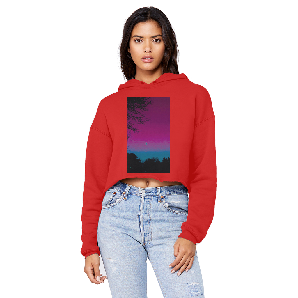 Twilight Cropped Raw Edge Boyfriend Hoodie