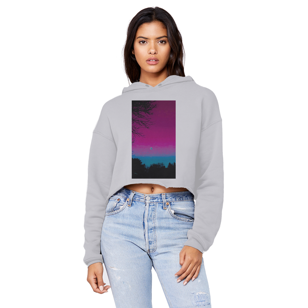 Twilight Cropped Raw Edge Boyfriend Hoodie