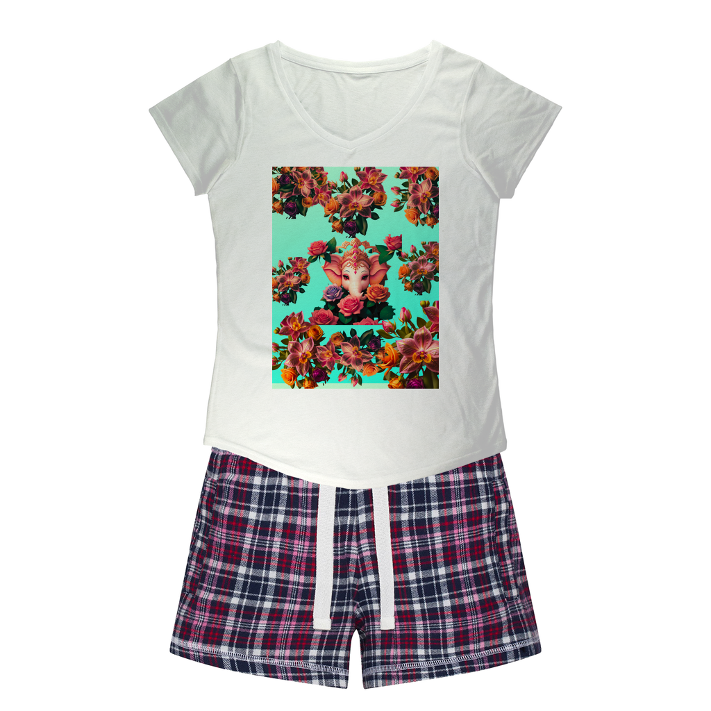 Harmonious Women's Sleepy Tee and Flannel Short