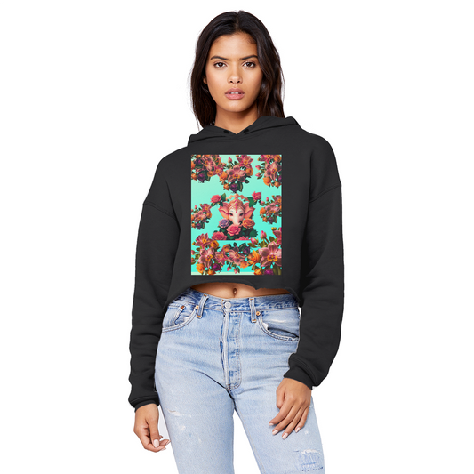 Harmonious Cropped Raw Edge Boyfriend Hoodie